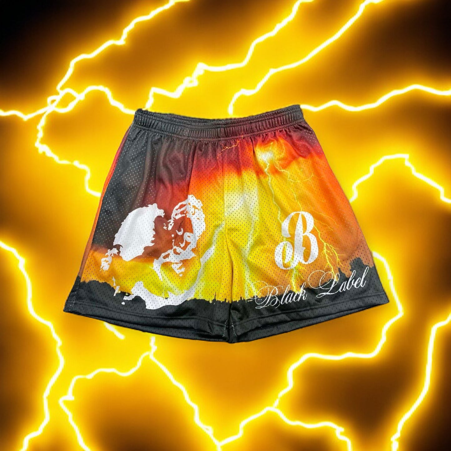 Black Label Yellow Thunder Lighting Shorts